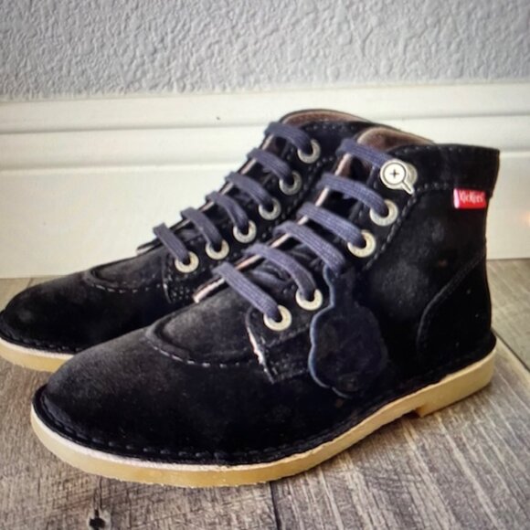 Black Suede Kicker Boots 37 - Picture 1 of 6
